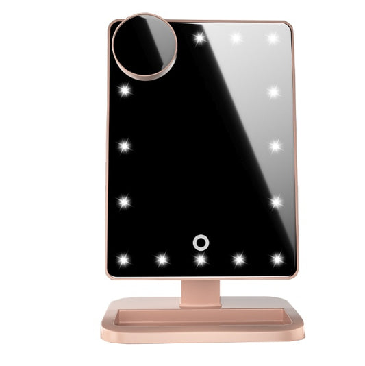 LED Makeup Mirror with Bluetooth & 10X Magnifier